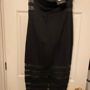 Black strapless dress